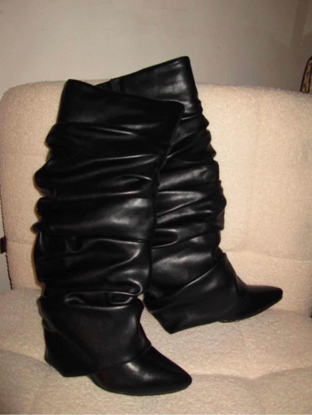 Azalea Wang Classic Black Slouchy Knee-High Women's Boots